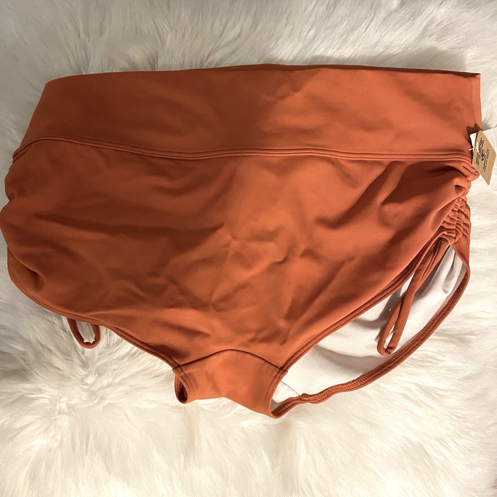 Pink burnt orange bathing suit bottoms (Size L)